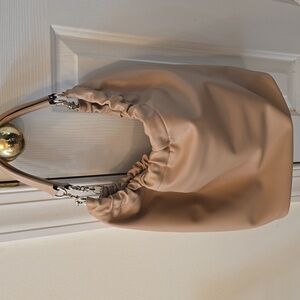 WORTHINGTON BRAND WOMEN'S BEIGE FAUX "LEATHER" SHOULDER SHOPPER PURSE
